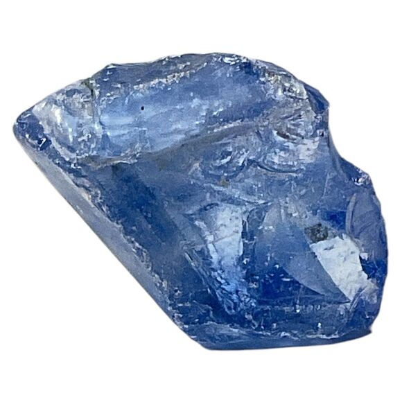 Satin Blue Layered Art Glass Cullet Glowing Manganese Slag Glass #5GL36 - Picture 5 of 8